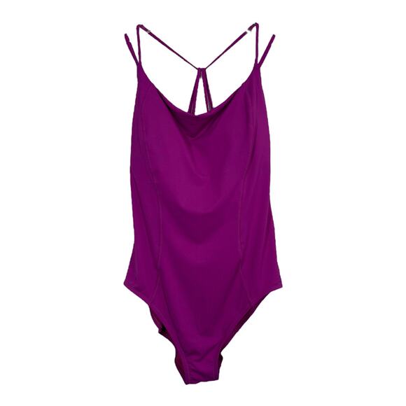 Athleta Cortes Strappy One Piece Swimsuit Medium New NWT Vibrant Fuchsia UPF - Picture 3 of 6